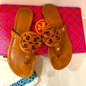 Tory Burch Miller sandal in color Vintage Vachetta-size 5.5